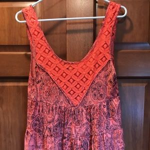 Free People pink flowery tank top
